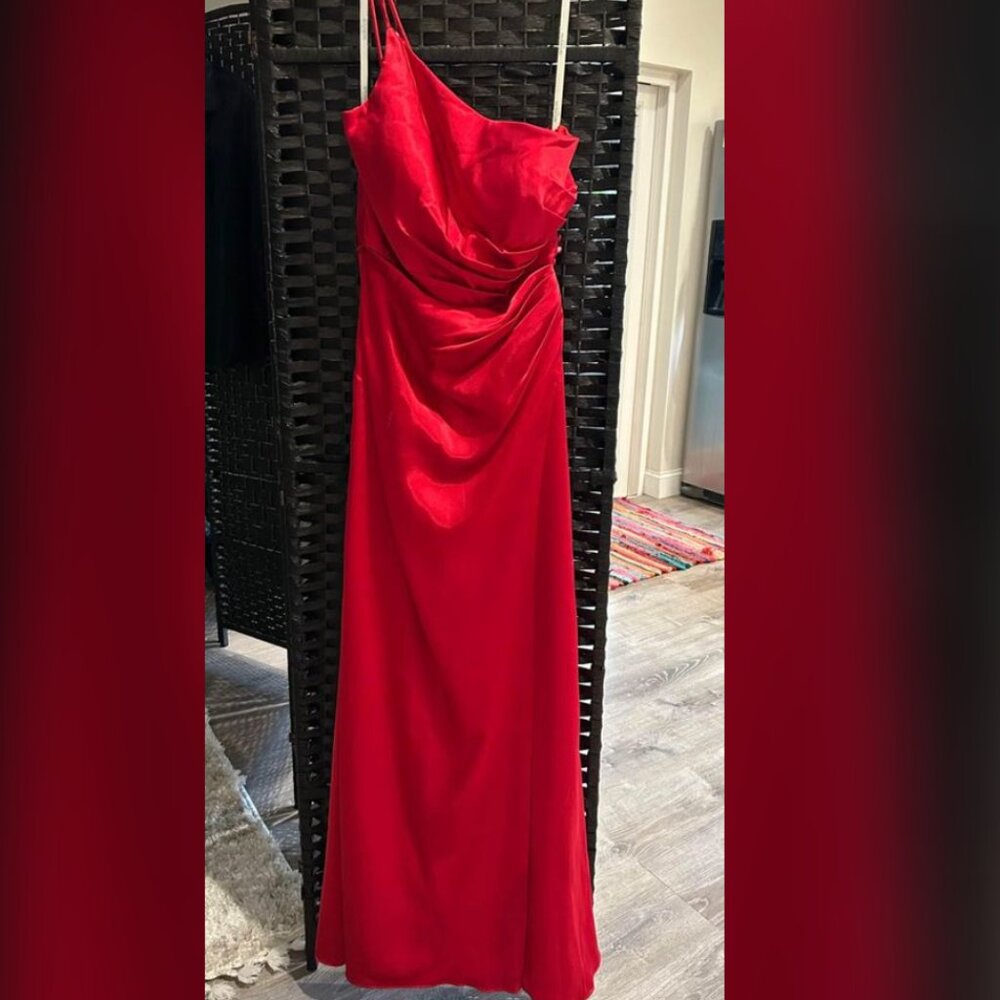 David's Bridal Draped One Shoulder Dress (Prom, Wedding, Bridesmaid, Formal)